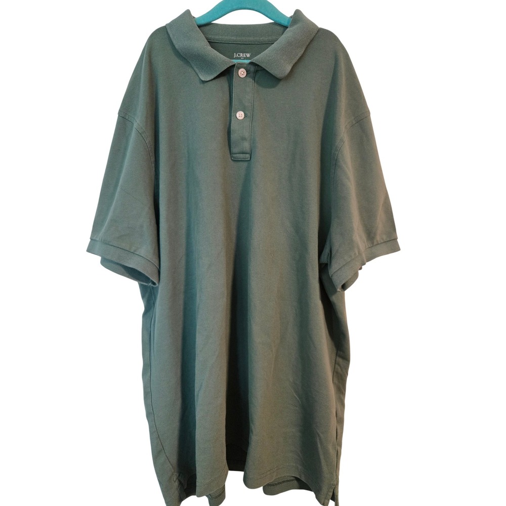 J. Crew Flex Field Polo Shirt‎ Mens Large L Olive Green Untucked Casual Top